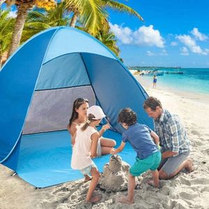 Snelle automatische opening Beach Tent Sun Shelter UV-Beschermende Tent Shade Lightwight Pop Up Up voor buitenkamperen Vissen 240416