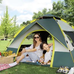 Snelle automatische opening Outdoor Camping Tent Waterdichte Sunshield Build-Free Picnic Shelter Family Beach Large Space 240422