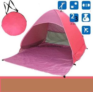 Tiendas de verano de apertura automática rápida, refugios para acampar al aire libre para 2-3 personas, tienda de protección UV para viajes en la playa, tiendas de césped