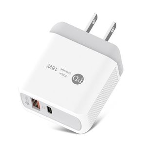 Quick Charge 3.0 PD Chargers 18W USB Type C mobiele telefoonladeradapter voor iPhone Samsung EU US Plug Dual Port snel opladen