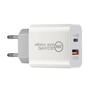 Carga rápida 3.0 USB C Cargadores rápidos PD 20W Potencia 3USB 3A PD Adaptador de carga de pared para el hogar Tipo C para iPhone 13 Pro Max 14 15Plus 12 11 Adaptador de corriente Samsung Cargadores de teléfonos celulares