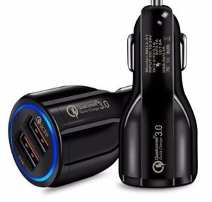 Quick Charge 30 Autolader Voor Mobiele Telefoon Dual Usb Auto Qualcomm Qc 30 Snel Opladen Adapter Mini Usb autolader2755149