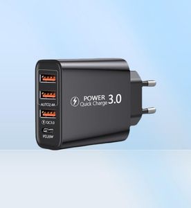 Charge rapide 30 USB C Chargers rapides PD 20W Power 3USB PD Mur à domicile Adaptateur de Type C pour iPhone 13 Pro Max Samsung7964063