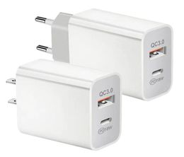 Snellader QC 30 PD 18 W Type C USB C-poort EU VS UK AU-stekker Snel veilig opladen Adapter muur thuisladers9296295