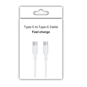 Câbles de charge rapide de type c à type c 1M 3Ft 2M 6Ft Fil de câble C-C pour Samsung S10 S20 S22 S23 Htc lg téléphone anroid avec boîte de vente au détail