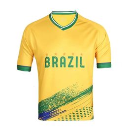 Snelle droge Braziliaanse voetbalshirt Camiseta Hombre National Team Soccer Uniform Sports Wear 240321