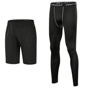 Sneldrogende herencompressie Broek Sets 3 kleuren Sport Running Shorts and Leggings Basketball Gym Pants Skinny Joggers