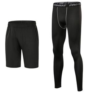 sneldrogende heren compressiebroek sets 3 kleuren sport running shorts en leggings basketbal gym broek skinny joggers209M