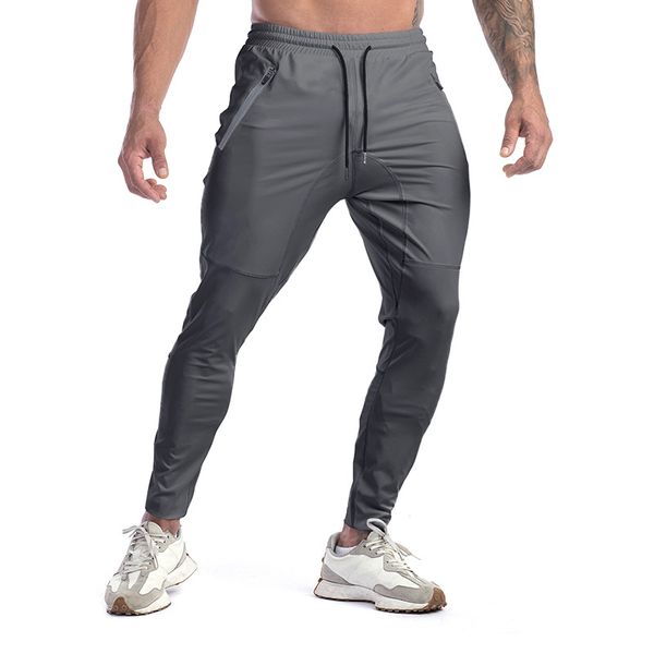 Pantalons de survêtement pour hommes à séchage rapide coupe ajustée pantalons d'entraînement athlétiques entraînement cuisse pantalons de survêtement de gymnastique avec fermeture éclair