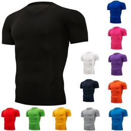 T-shirt de compression à séchage rapide pour hommes, costume de football respirant, fitness, vêtements de sport serrés, chemise à manches courtes, entraînement 220627