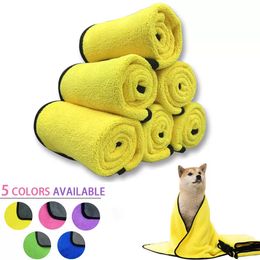 Serviettes pour chiens et chats à séchage rapide Serviettes en fibres douces Serviette de bain absorbant l'eau Serviette de nettoyage pratique pour animalerie Fournitures pour animaux de compagnie 930