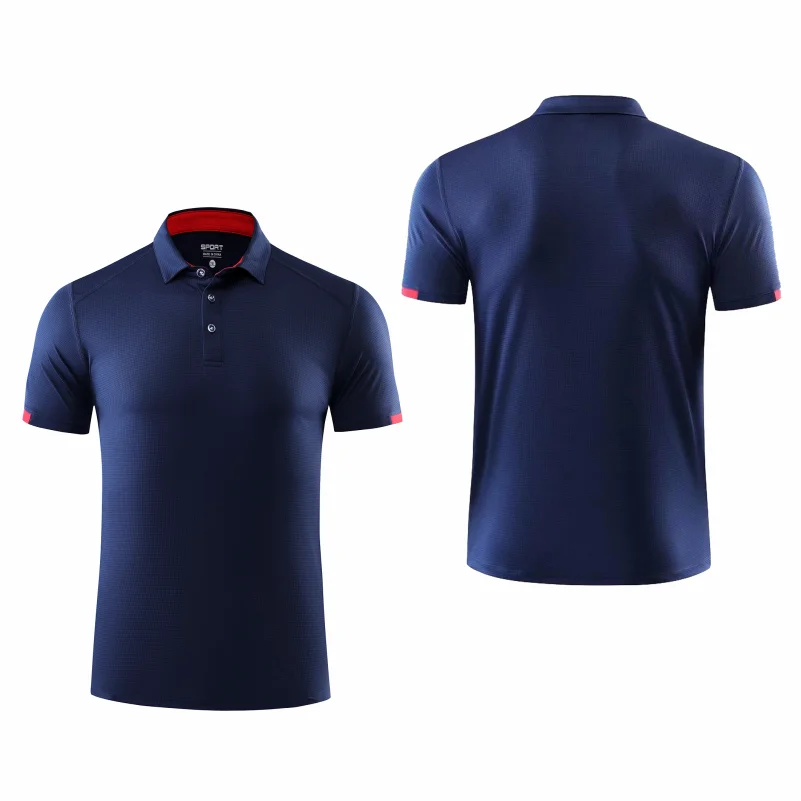 Schnelltrocknende Kurzärmel-Polo-Hemd-Golf-Firmengruppe Brand atmungsaktiven Reverssport-Kurzarm 8-Farben Large