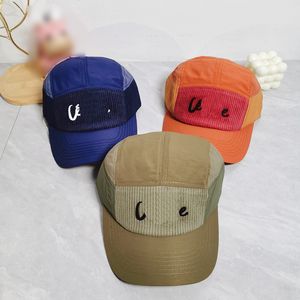 Casquette De Sport À Séchage Rapide Casquette À 5 Panneaux De Mode Designer Script Typeface Chapeaux De Baseball Hommes Femmes Casual Chapeau De Boule D'été Chapeau De Camionneur Réglable Chapeau Snapback