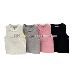 Camisetas sin mangas de secado rápido para mujer, chaleco con estampado de letras, chalecos con cuello redondo de diseñador, camiseta deportiva sin mangas