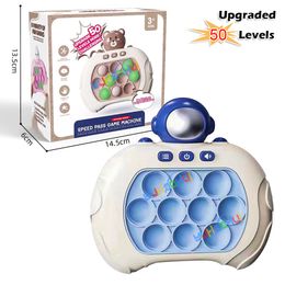 Snelle push bubbels pop -game met lichte muziek fidget speelgoed pro -snelheid push -up elektronische trendy poplight mep een mol sensorisch speelgoed