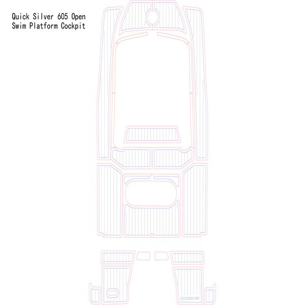 Quick Silver 605 Open Swim Platform Cockpit Boat EVA Faux teck Deck Floor Pad