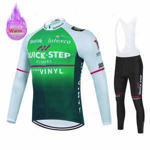 STEP STEP Équipe Cycling Jersey Set Winter Vêtements Road Bike Suit Bicycle Tops Pantalon Bib 240506