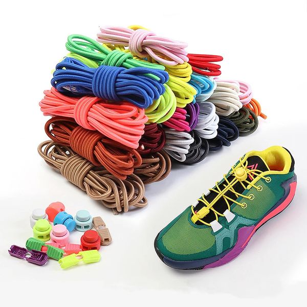 Desgaste rápido en 1 segundo sine cordones de zapatos de primavera redonda de plástico Lock Shoelaces de senderismo Accesorios deportivos Laces perezosos 231221