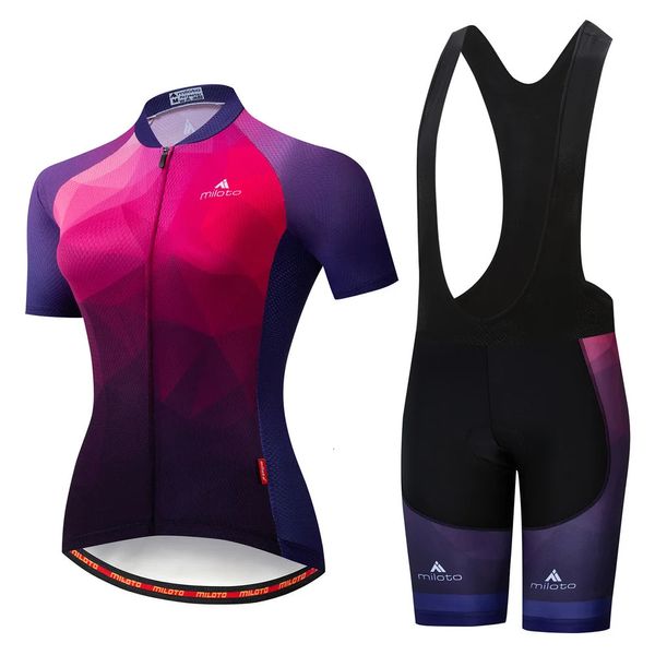 Vêtements de vélo de montagne Quickdry Femmes Bicycle Jersey Bib Set Robe Summer Outdoor Sports Cyling Vêtements Ladies Mtb Portez 240416