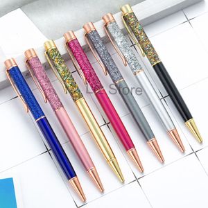 Quicksand Ballpoint Pen Gold Powder Ballpoints Dazzling Colorful Metal Pen Student Writing Office Signature Pens Festival Gift TH0636