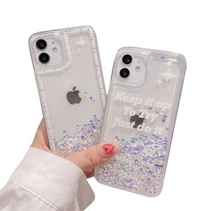 Quicksand Mobile Phone Cases Rhinestone Glitter Apple Cellphone Liquid Silicone Case Girls voor iPhone14 13 12 Pro Max 11 Pro Plus Shockproof Protive Cover