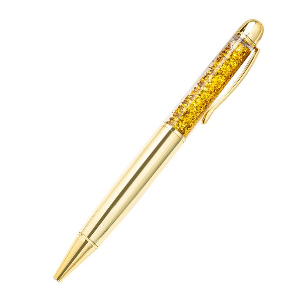 Stylo à sable mouvant, nouveau stylo à bille à poudre d'or à la mode, coloré éblouissant, créatif à sable mouvant, stylo cadeau en cristal métallique, stylo à huile