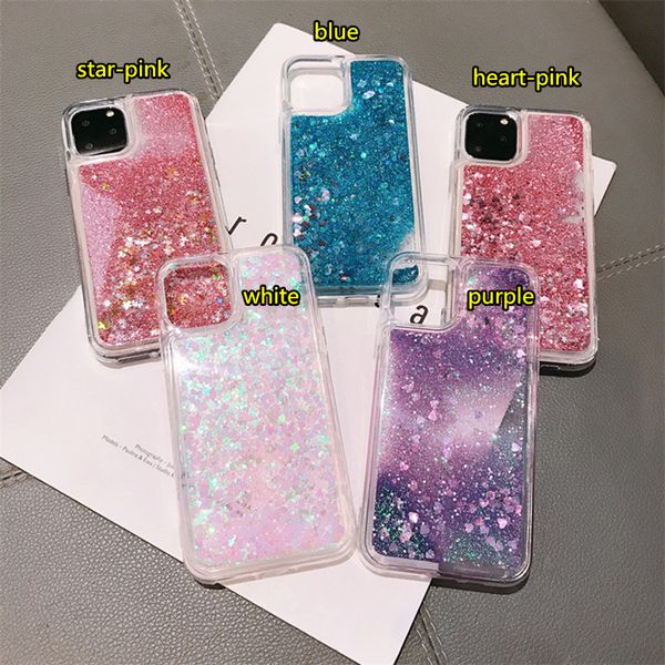 Quicksand Phone Cases Liquid Flow Back Cover Glitter Water Bling Protector pour iPhone 14 14pro 14plus 13 12 11 pro max X Xs XR Xs MAX 7 8 7P 8P