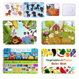 Rustig drukboek montessori speelgoed peuter peuter activiteit bindmiddel bezig bord autisme vroege educatief leren speelgoed voor kinderen