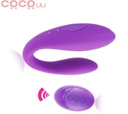 Silencieux double moteur U forme G Spot vibrateur télécommande sans fil Clitoris vibrateurs Stimulation Sex Toy pour femmes Couple jouer Y1912769713