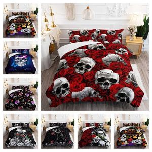 Quilt Skull Dark Wind Beddengoed Vet Veer Silk Katoen Printing Kern Home Textiel 2304