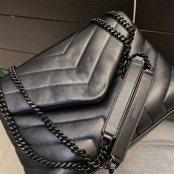 Sacs matelassés sac à bandoulière sac à main design noir pour les femmes voyage à la mode tikotk hip hop style punk bracelet en métal sacs à bandoulière magnétique jolie XB019 E23