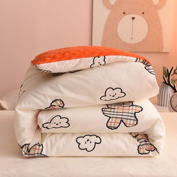 Edredones 150x200 cm Bebé Sueño Confort Manta Cochecito Cama infantil Funda nórdica Habitación para niños Algodón Pompom Juego Pad Swaddling 230904