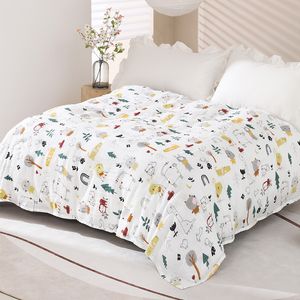 Couettes 150x200CM bébé été couverture fraîche bambou coton respirant absorbant la sueur Double gaze couverture maison enfants couverture adulte 230901