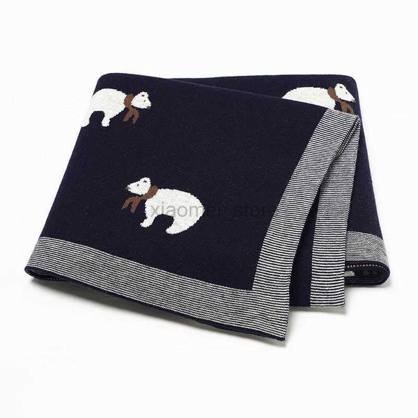 Edredones Mantas para bebés Algodón de punto Recién nacido Infantil Niño Niña Cochecito Swaddle Lindos osos de dibujos animados Niño Niño Ropa de cama Sofá Edredón 100 * 80 cm 240321