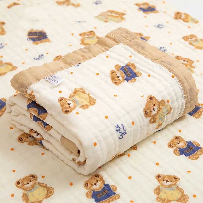 Quilts Baby Shower Towel Algodão Absorvente de pele Amigável e durável Planta de chá de bebê Carto de desenho animado criativo Luz de secagem rápida Bobetl2405