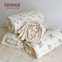 Quilts Deodar pur coton été climatiseur couette Double couche fil fibre de soja noyau de couette pour enfants bébé 120x150 150x200 231017