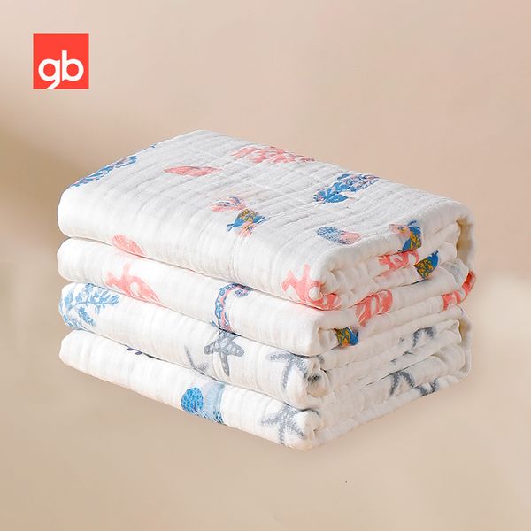 Quilts Goodbaby Musline Quilt 6 couches couverture de gaze Swaddle Baby Burp Throwt Couverture Baby Gift Super Soft Bath Toul 47.2x47.2 Inch 230316