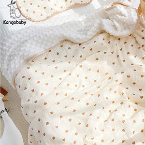 Courtepointes Kangobaby #My Soft Life# Design automne mousseline coton bulle polaire bébé Swaddle couverture né serviette de bain infantile couette 230901