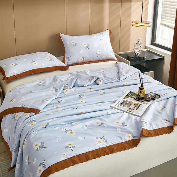 Conjuntos de edredones Summer Cool Quilt Core Lavable Algodón Lino Hilo de doble capa Aire acondicionado Edredón Soja Summer Satin Quilt Envío gratisHKD230627