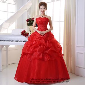 Quinceanera jurken 2021 prinses strapless lace pailletten plooien partij prom formele rode baljurk organza vestidos de 15 anos q33