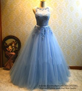 Robes De Quinceanera 2021 Sexy dos nu fête bal formel Scoop Appliques Tulle a-ligne robes De 15 Anos Q07