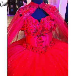 Quinceanera -jurken voor 15 feesten mode kanten Applique Cinderella Birthday Jurk Hot Sweetheart Ball Gown