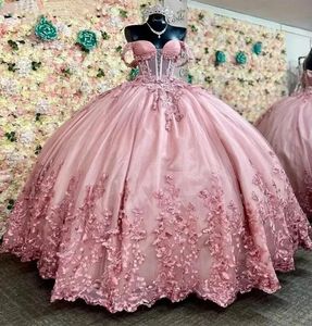Robes quinceanera robe de bal de fête de bal rose