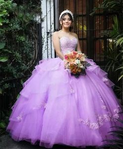 Robes De Quinceanera Princesse Volants En Cascade Chérie Appliques Robe De Bal En Dentelle Avec Lacets Plus La Taille Sweet 16 Débutante Fête D'anniversaire Vestidos De 15 Anos 22