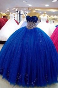 Elegant Royal Blue Sweetheart Lace-up Princess Ball Gown Quinceanera Dress