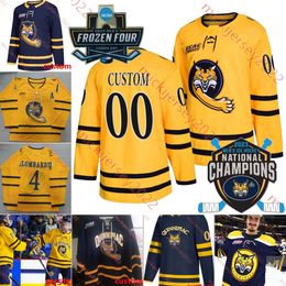 Quinnipiac Bobcats Hockey 2023 Champions Jersey Travis Treloar Chase Ramsay Mason Marcellus Andon Cerbone Matej Marinov Vinny Duplessis Maillots Quinnipiac pour hommes