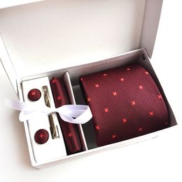 Qulity Heren Tie Spot Gift Box 6-Piece Set Team Ntralte Business Formal Wear Wedding Tie Factory Groothandel