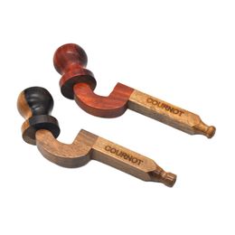 Molinillo de pipa de madera duradero y extraíble creativo "COURNOT", regalos para fumar de un solo bateador para fumadores, Color aleatorio