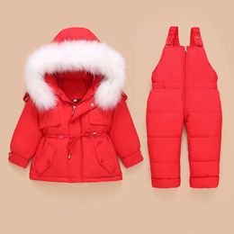 "Gezellige en stijlvolle donsjas voor kinderen - winteroutfit sneeuwpak overall voor kinderen, peuter jumpsuit - babymeisjesjongenskleding, 2-delige kledingset"
