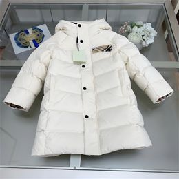 "Designer Kids Puffer bas en manteau long avec capuche et doublure à carreaux - des survins d'hiver élégants pour les bébés filles et les garçons, veste matelassée pour les enfants"